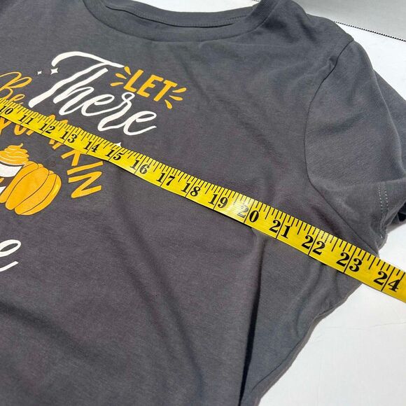 NEW Women's Size 2X "Let There Be Pumpkin Spice" Adiva Thanksgiving Shirt Gray - Picture 6 of 7